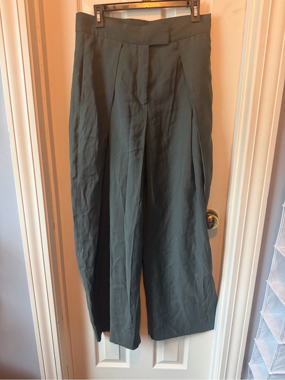 Zara Wide Leg Chinos in Dark Grey
